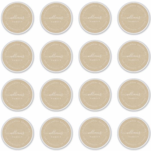 Sticker Calligraphie personnalisable Kraft 6,9 cm 2,72 pou (Devant)