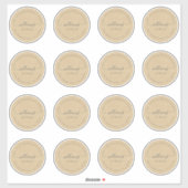 Sticker Calligraphie personnalisable Kraft 6,9 cm 2,72 pou (Feuille)