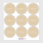 Sticker Calligraphie personnalisable Kraft 6 cm 2,36 pouce (Feuille)