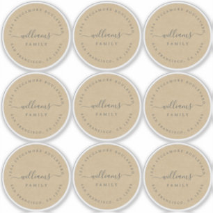 Sticker Calligraphie personnalisable Kraft 6 cm 2,36 pouce