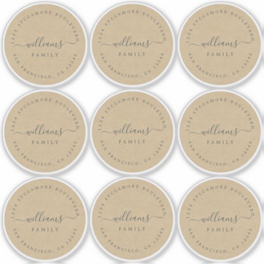 Sticker Calligraphie personnalisable Kraft 6 cm 2,36 pouce (Devant)