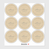 Sticker Calligraphie personnalisable Kraft 6 cm 2,36 pouce (Feuille)