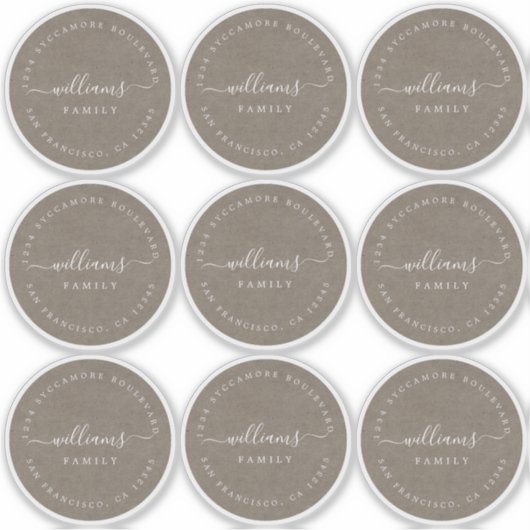 Sticker Calligraphie personnalisable Kraft 6 cm 2,36 pouce (Devant)