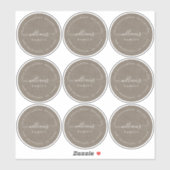 Sticker Calligraphie personnalisable Kraft 6 cm 2,36 pouce (Feuille)