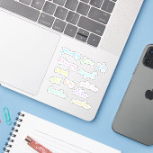 Sticker Calligraphie Script Couleurs claires Mois de l'ann (Ordinateur portable avec iPhone)
