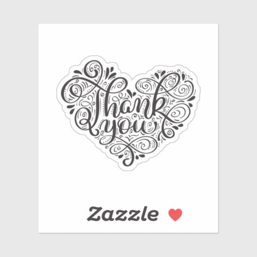 Sticker Calligraphie Vintage Phrase Merci (Feuille)
