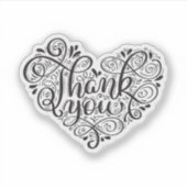 Sticker Calligraphie Vintage Phrase Merci (Devant)