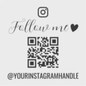 Sticker Calligraphy & Heart Follow Me Social Media QR Code (Devant)