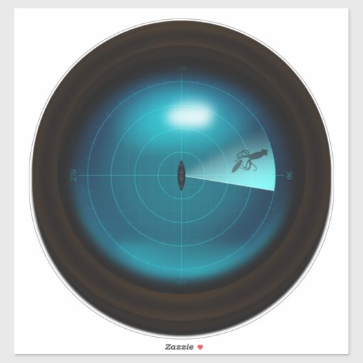 Sticker Calmar géant sur navire Sonar Monster gothique Nau (Feuille)