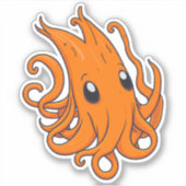 Sticker Calmar orange adorable (Devant)