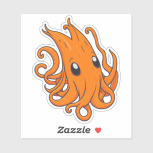 Sticker Calmar orange adorable