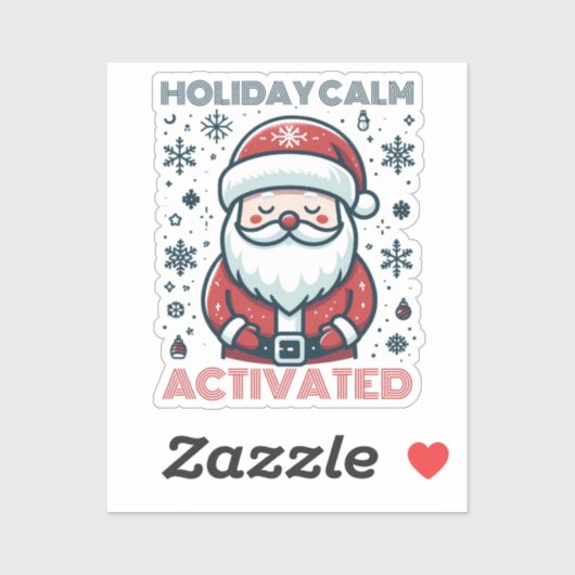 Sticker Calme de vacances personnalisable Père Noël (Feuille)