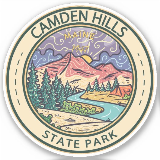 Sticker Camden Hills State Park Maine Badge (Devant)