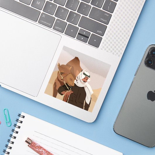 Sticker Camel Man (Ordinateur portable avec iPhone)