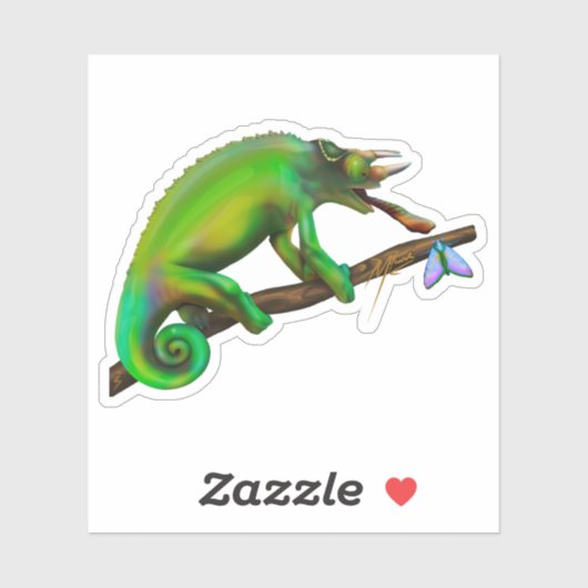 Sticker Caméléon de Jackson Visant (Feuille)