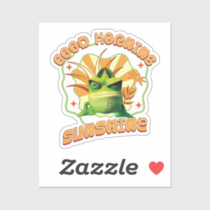Sticker Caméléon Grincheux Humour Matinal Drôle