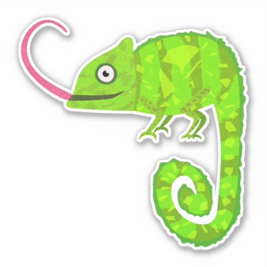 Sticker Caméléon vert mignon (Devant)