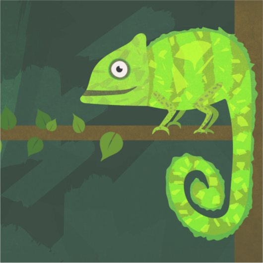 Sticker Caméléon vert mignon (Devant)