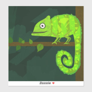 Sticker Caméléon vert mignon