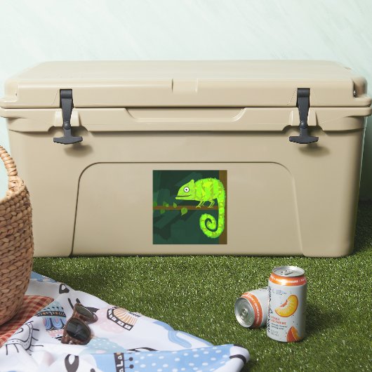 Sticker Caméléon vert mignon (Glacière)