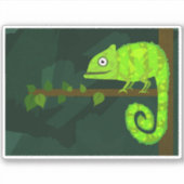 Sticker Caméléon vert mignon (Devant)