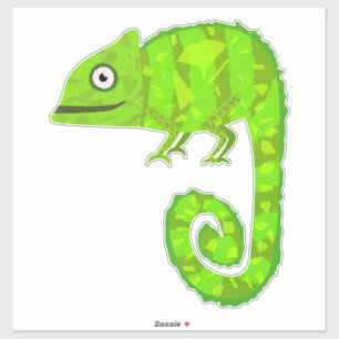 Sticker Caméléon vert mignon