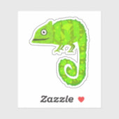 Sticker Caméléon vert mignon (Feuille)
