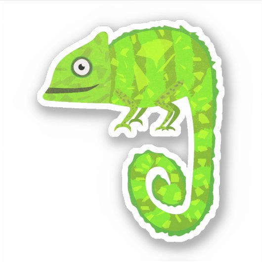 Sticker Caméléon vert mignon (Devant)