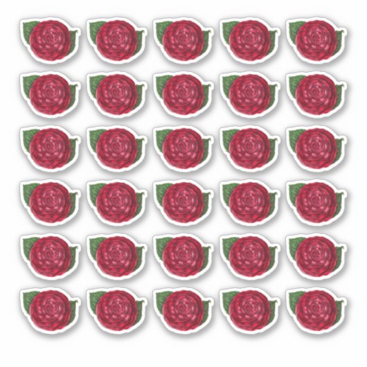 Sticker Camellia rouge (Devant)