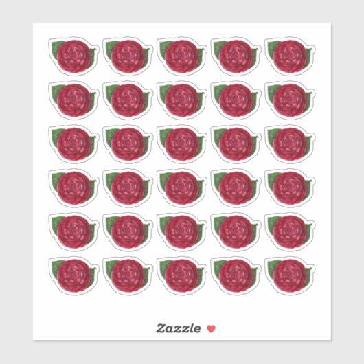 Sticker Camellia rouge (Feuille)
