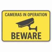 Sticker Cameras in Operation Beware Security Sign (Devant)