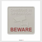 Sticker Cameras in Operation – Security Warning Sign with  (Feuille)