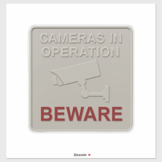 Sticker Cameras in Operation – Security Warning Sign with (Feuille)