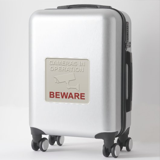 Sticker Cameras in Operation – Security Warning Sign with  (Sur valise)