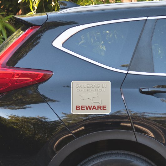 Sticker Cameras in Operation – Security Warning Sign with  (Coté voiture)