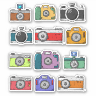 Sticker Caméras Rétro Assorti