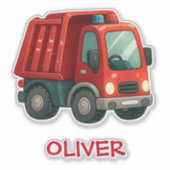 Sticker Camion à benne rouge mignon (Devant)