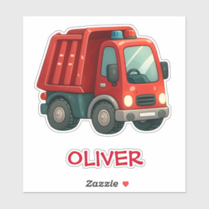 Sticker Camion à benne rouge mignon