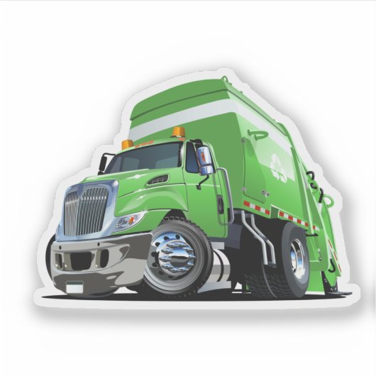 Sticker Camion à ordures de dessin (Devant)