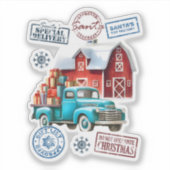 Sticker Camion Cadeaux près de Père Noël Atelier (Devant)