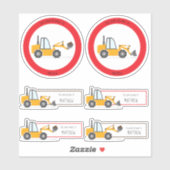 Sticker Camion de construction Ce livre appartient à (Feuille)