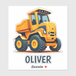 Sticker Camion de construction moderne mignon personnalisé