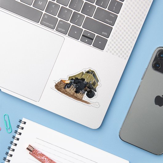 Sticker Camion de dessin (Ordinateur portable avec iPhone)