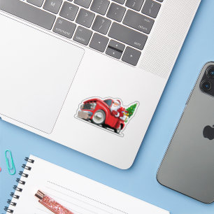 Sticker Camion de Noël animé avec le Père Noël