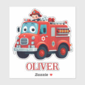 Sticker Camion feu mûre et pompier (Feuille)