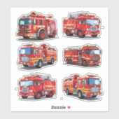 Sticker Camion feu rouge (Feuille)