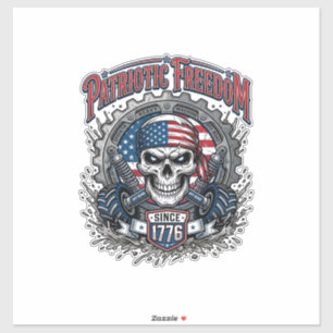 Sticker Camion Monstre Crâne Tout-Terrain Patriotique 1776
