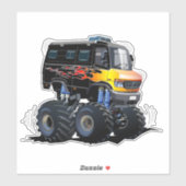 Sticker Camion monstre de dessin animé (Feuille)