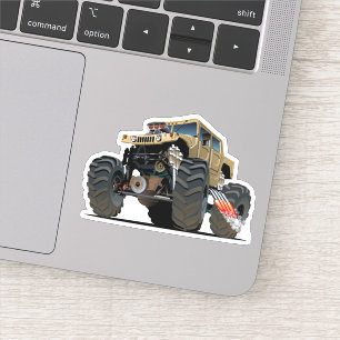Sticker Camion monstre de dessin animé