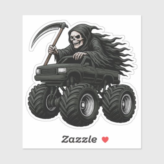 Sticker Camion Monstre Faucheuse (Feuille)